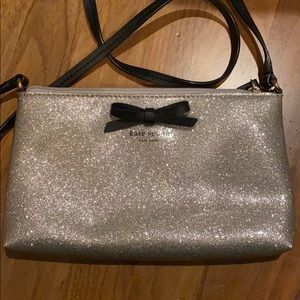 Kate Spade silver glitter crossbody bag purse